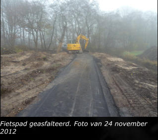 Fietspad geasfalteerd. Foto van 24 november 2012